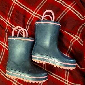 Toddler size 5 rainboots pull on Navy